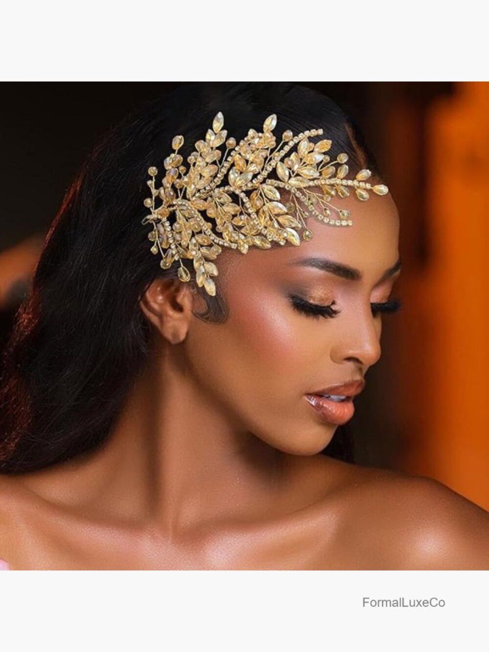 Handmade Bridal Headpiece Rhinestone Hair Leaf for Weddings Proms
